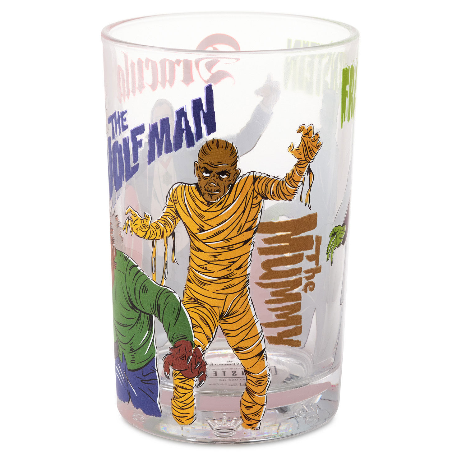Old Movie Monsters Drinking Glass Side image number 4