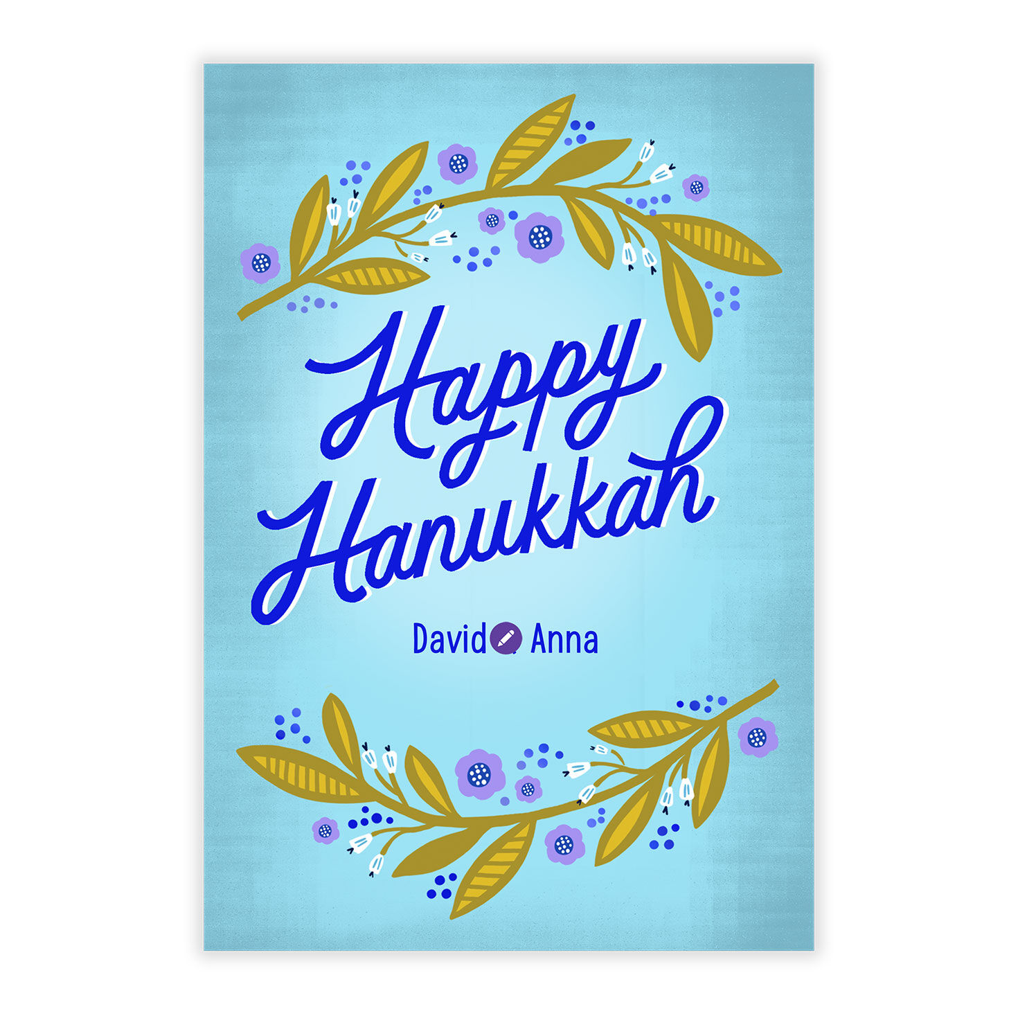 Pretty Floral Flat Hanukkah Photo Card, , large image number 5
