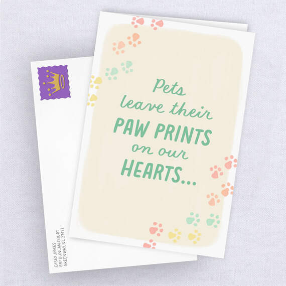 Beloved Paw Prints Folded Pet Sympathy Photo Card, , large image number 4