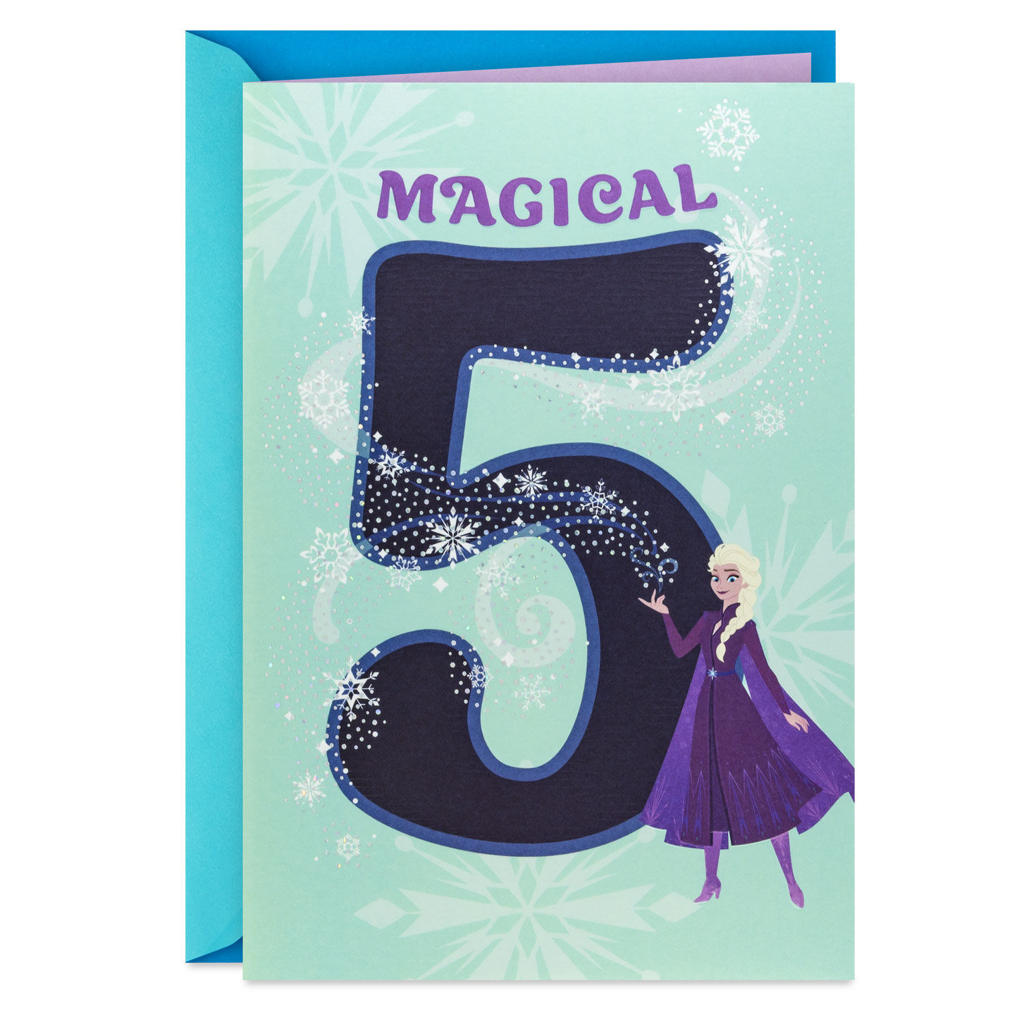 Disney Frozen Elsa Magical Princess 5th Birthday Card for Girls