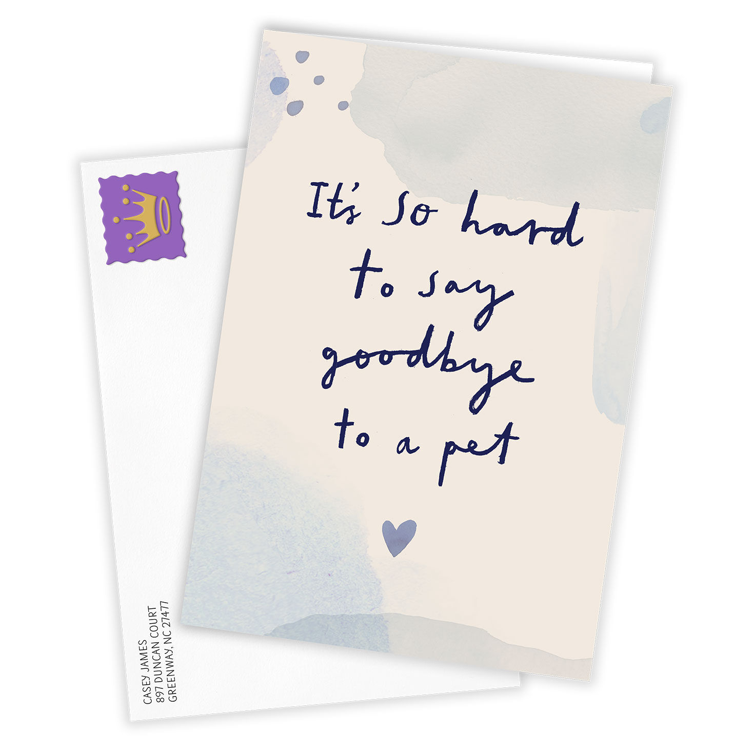 So Hard to Say Goodbye Custom Pet Sympathy Card, , large image number 2