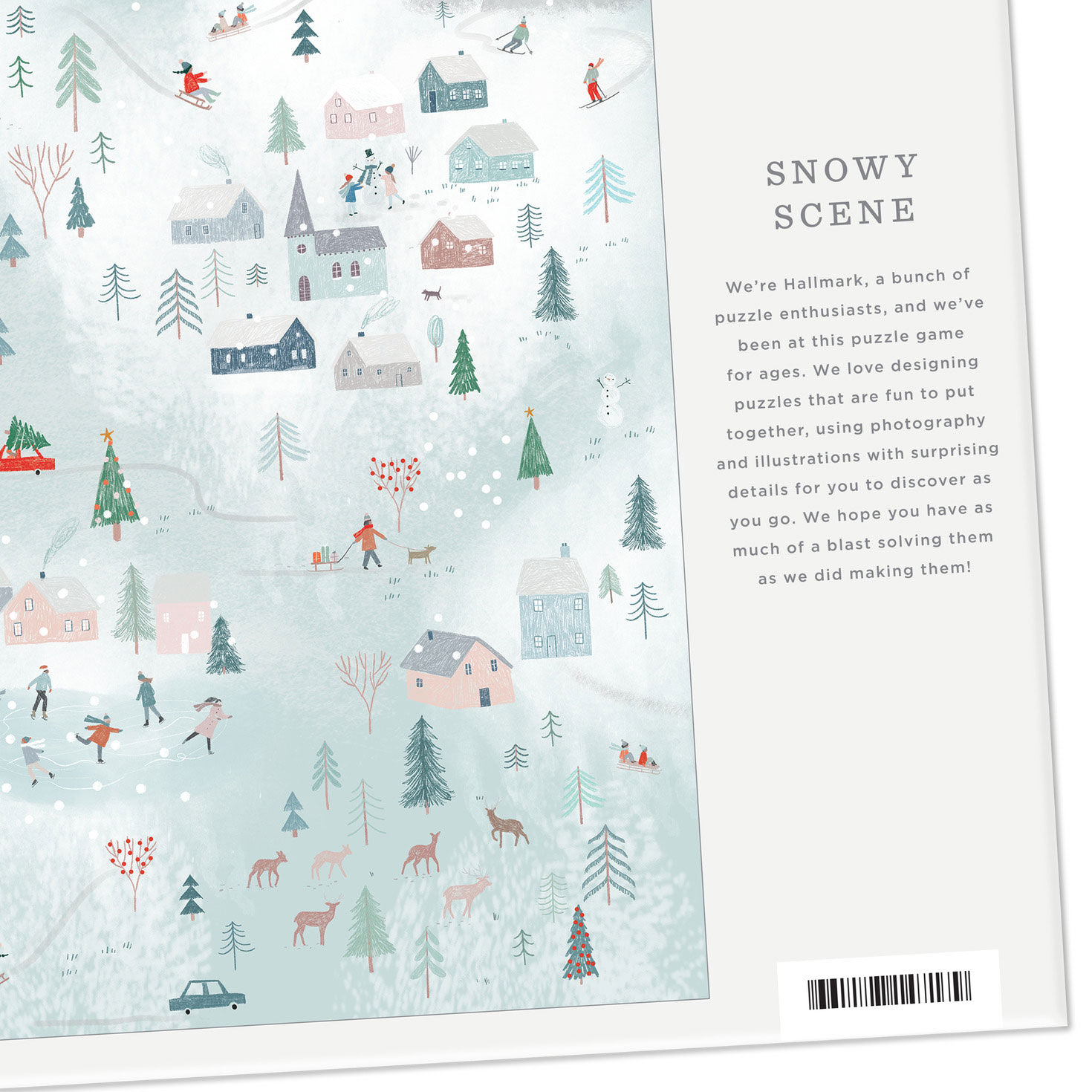Illustrated Snowy Landscape Jigsaw Puzzle upclose view image number 4