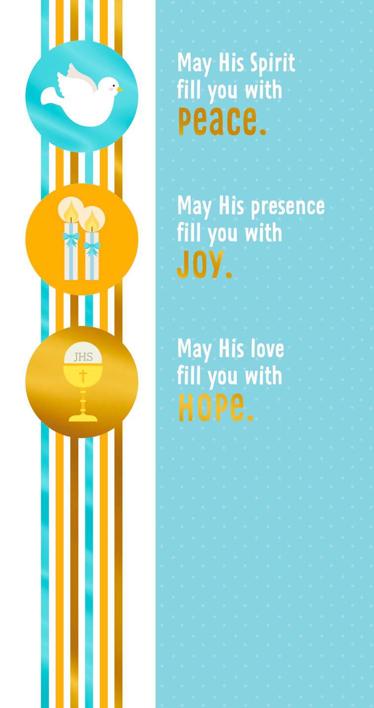 Peace, Joy and Hope Religious Money Holder First Communion Card