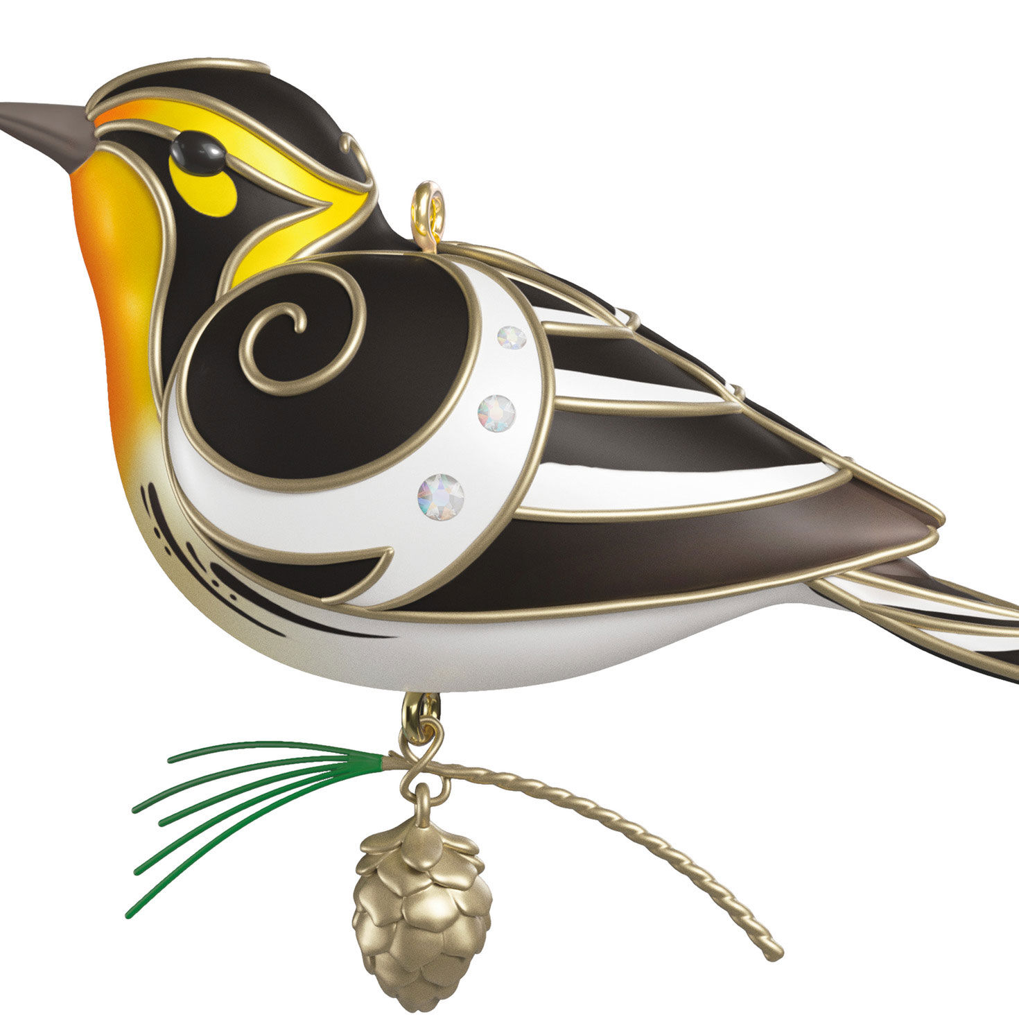 Black and Yellow Bird Keepsake Ornament  image number 4