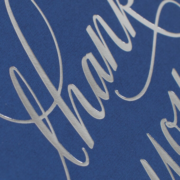 Silver Script on Blue Blank Thank-You Notes, Box of 40, , large image number 3