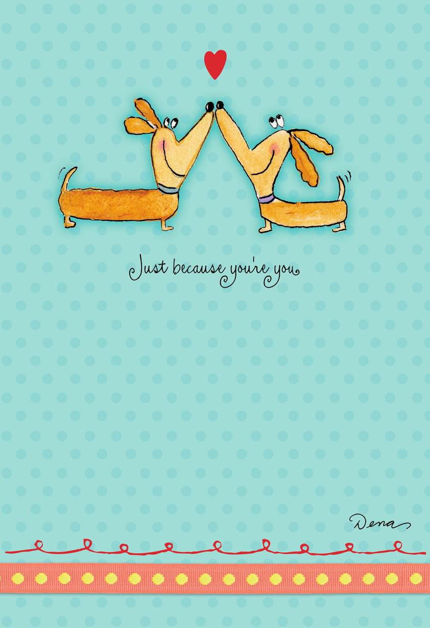 Dena Designs Kissing Dogs Romantic Love Card