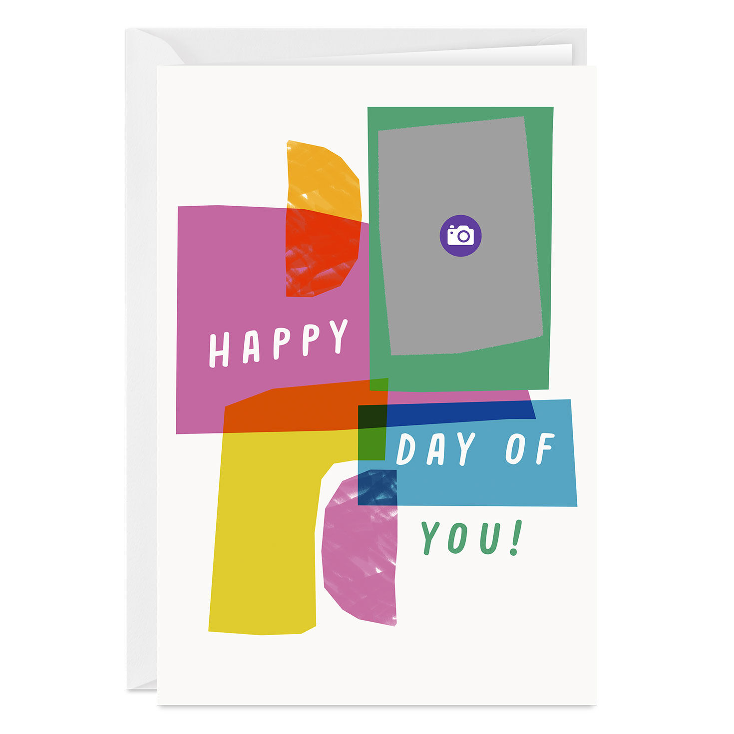 Bold and Bright Abstract Shapes Custom Birthday Card, , large image number 3