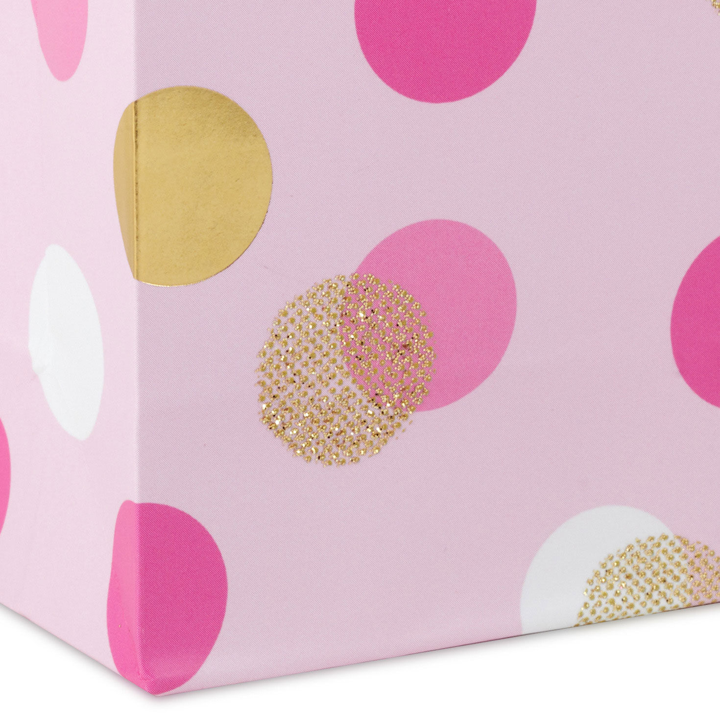 Gold and Pink Polka Dots Mini Bag for Gift Cards base/side detail image number 5