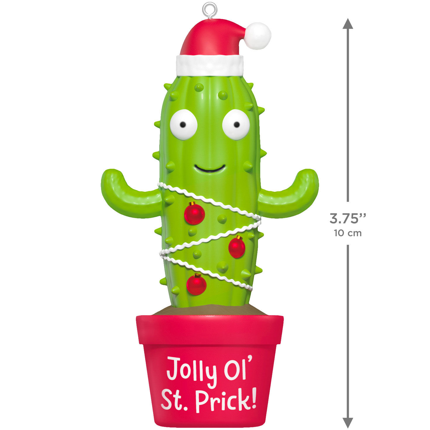 Jolly Cactus in Pot Keepsake Ornament measurement image number 3