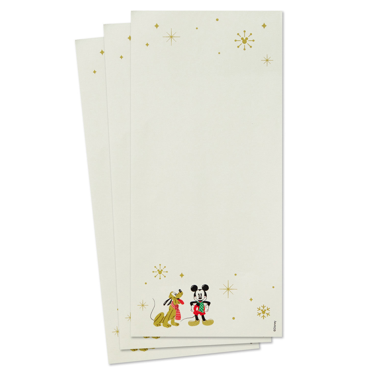 Mickey and Pluto Ivory Long Note Pad fronts fanned image number 2
