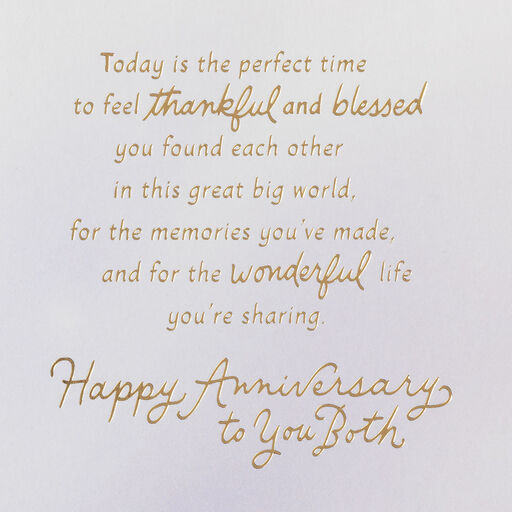 Feel Thankful and Blessed Anniversary Card for Couple, 