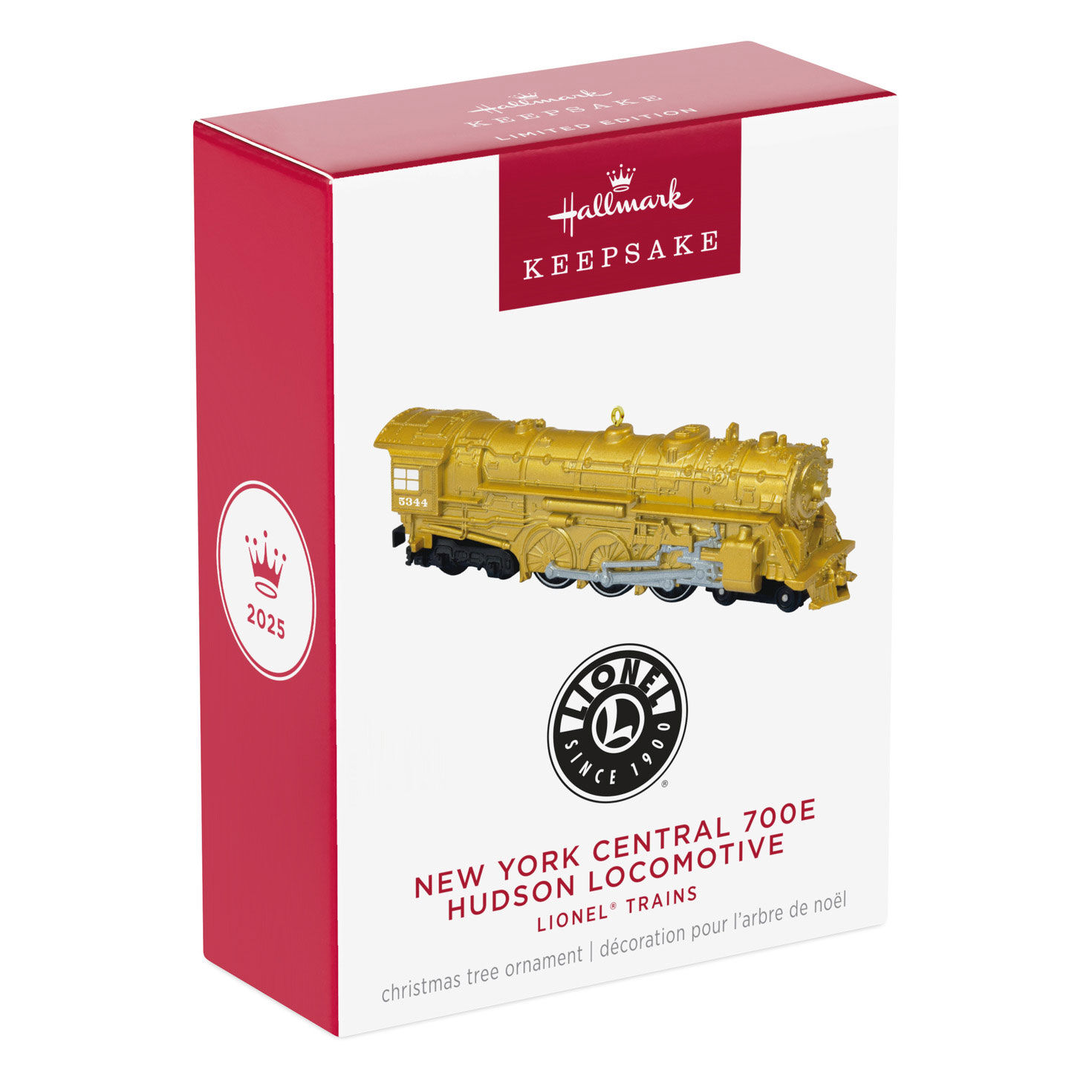 Lionel Trains Gold Locomotive Keepsake Ornament package front image number 7