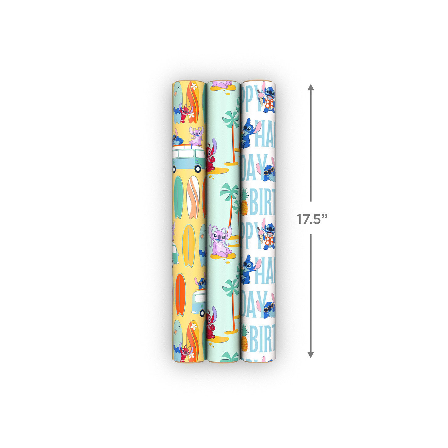 Disney Stitch and Friends Mini Gift Wrap Roll Trio measurement image number 8