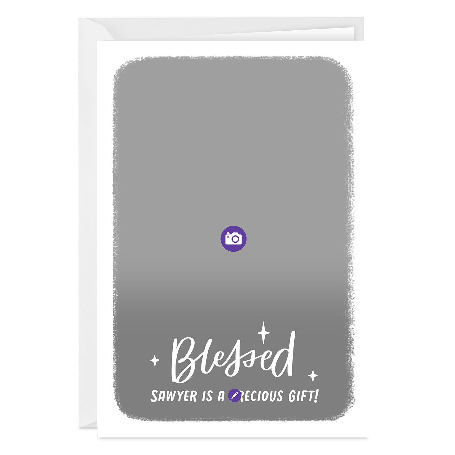 Personalized Blessed White Frame Photo Card  image number 3