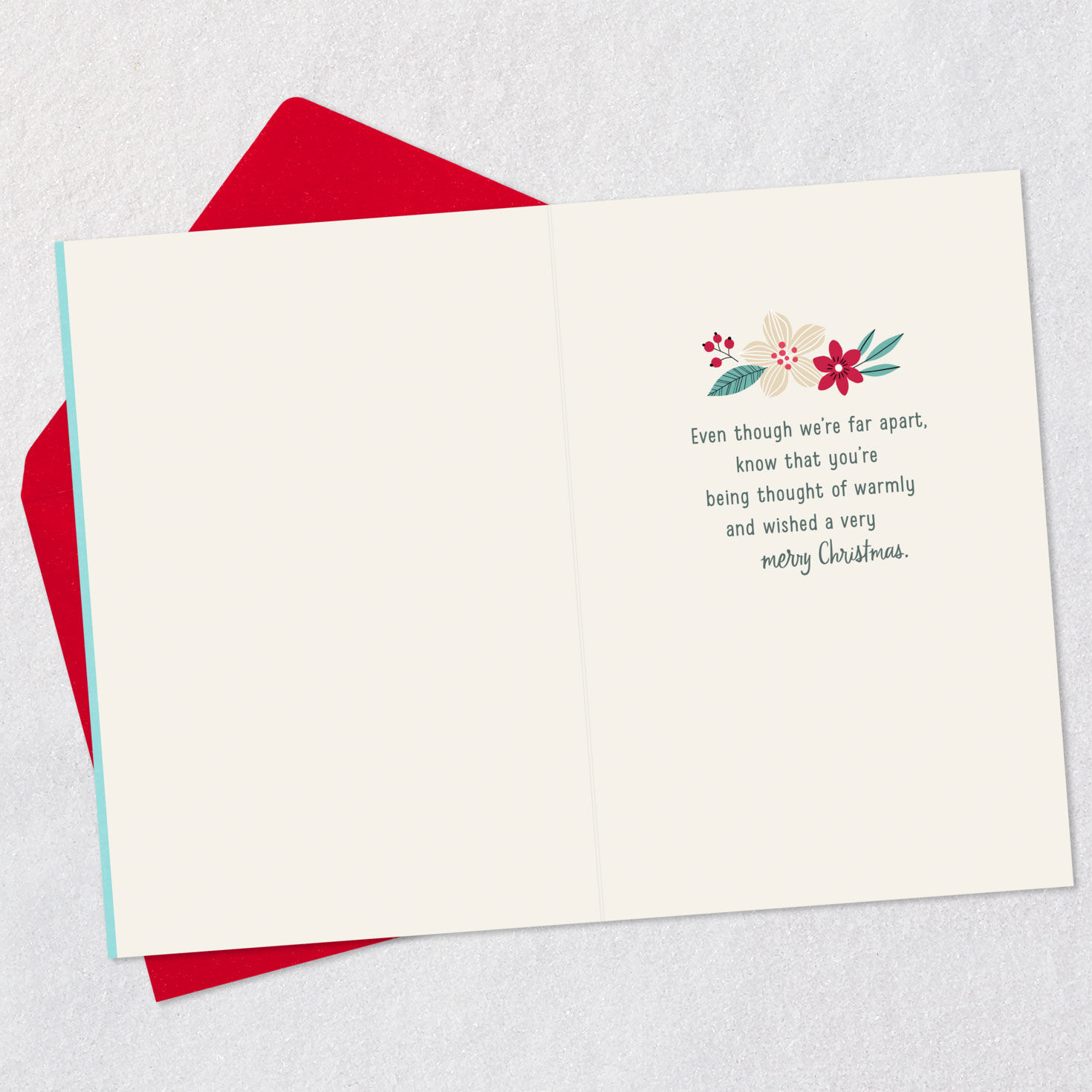 Holiday Botanicals in White Envelope Christmas Card Open card with envelope image number 3