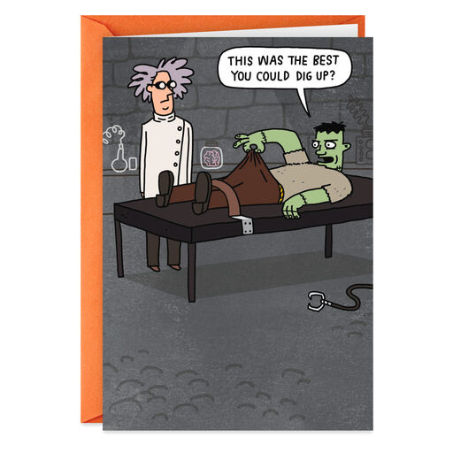 Frankenstein's Monster Parts Funny Halloween Card, 