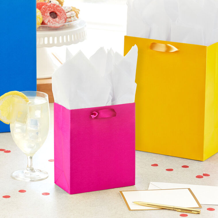 Color Presents Bag Stack Solid Colors 8-Pack Assorted Gift Bag Bundle - Gift Bags | Hallmark