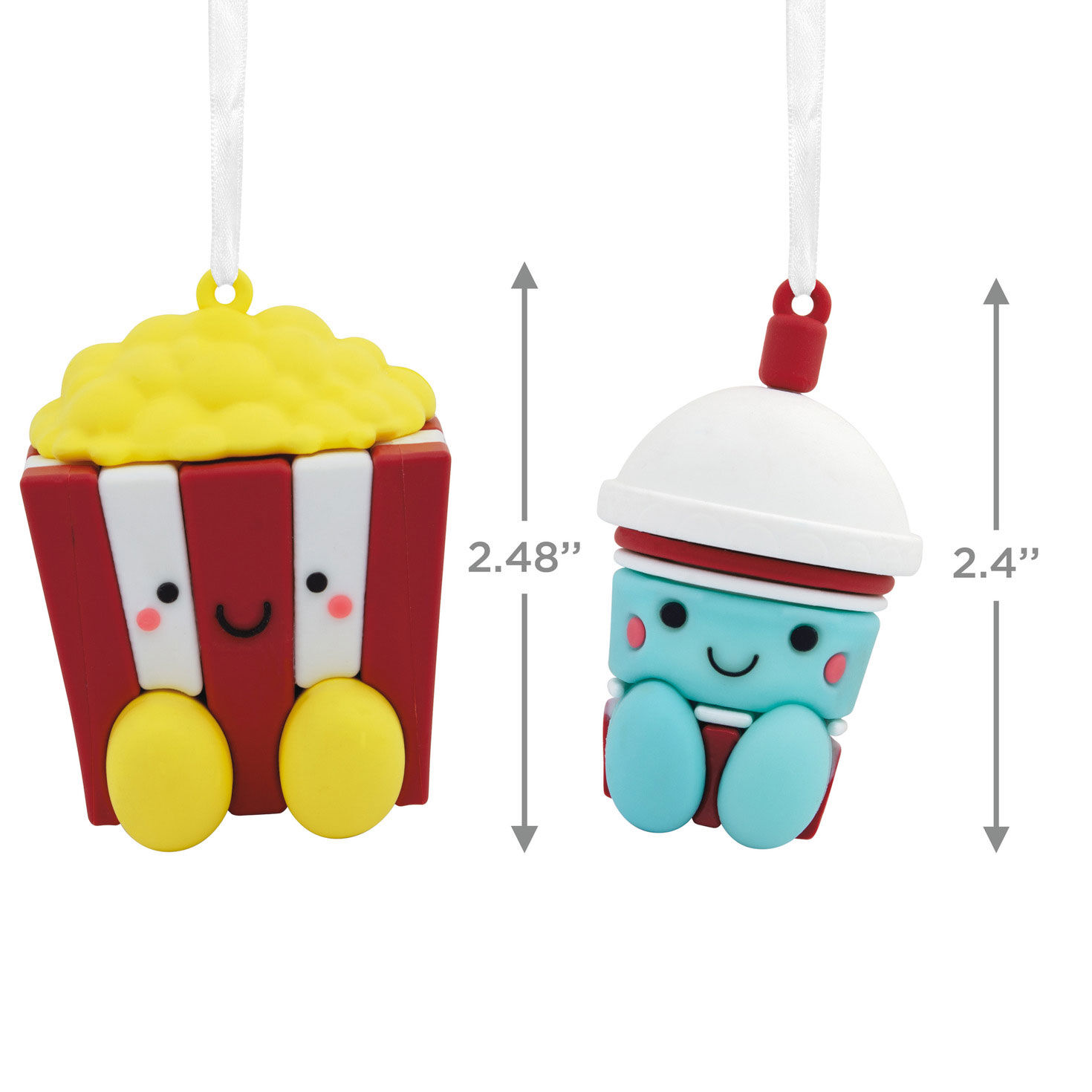 Better Together Popcorn & Slushie Magnetic Hallmark Ornaments, Set of 2, , large image number 3