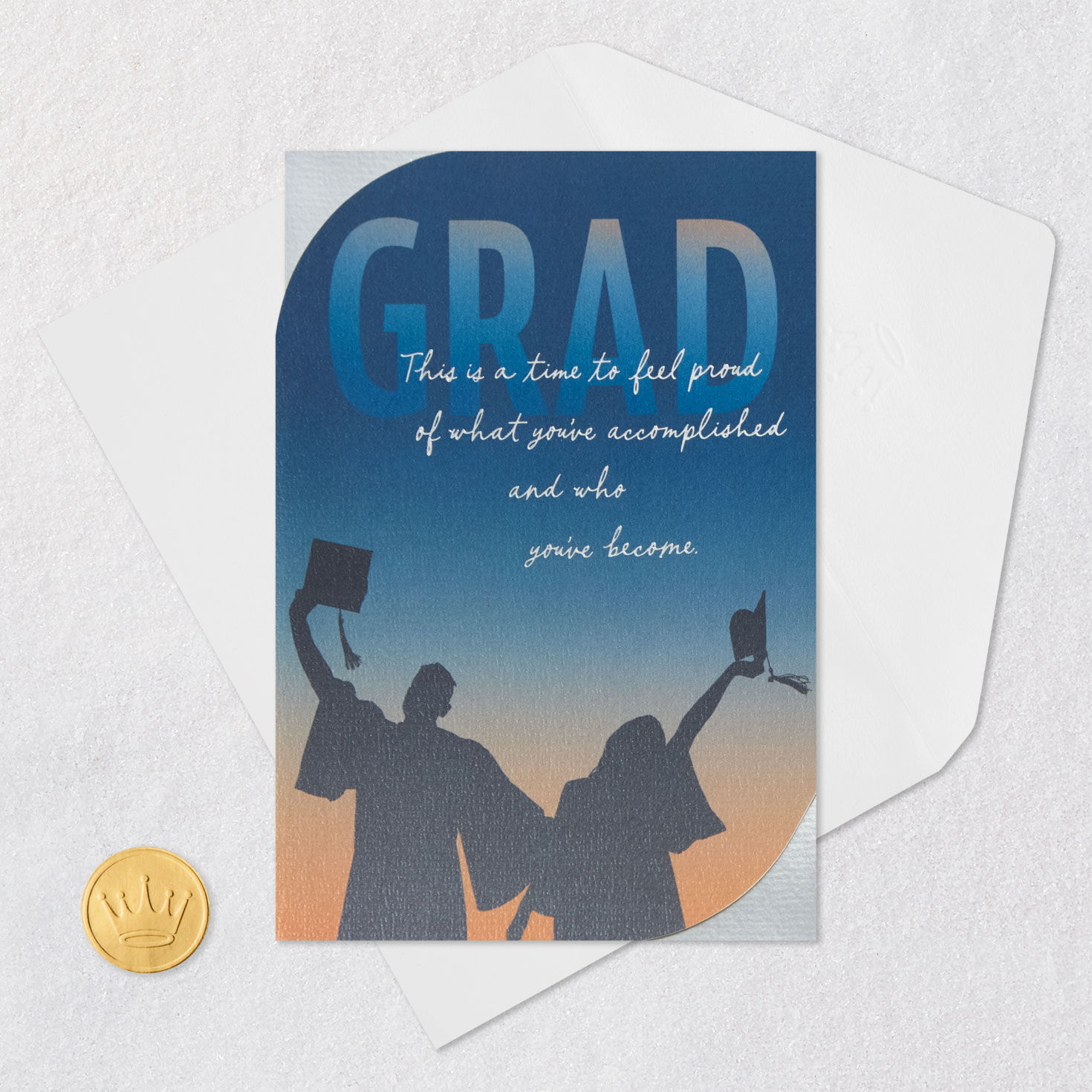 Sunset Grad Silhouettes Graduation Card Signing card image number 6