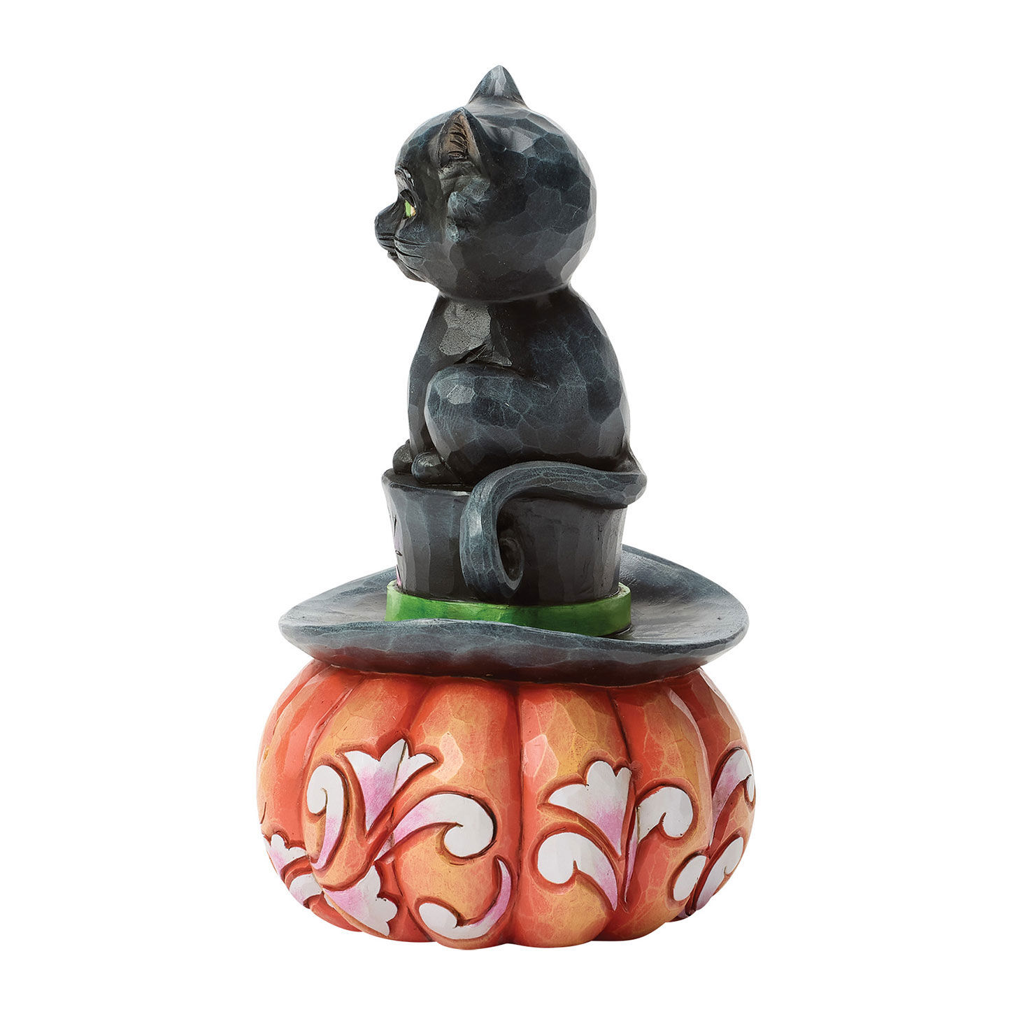 Jim Shore Black Cat on Pumpkin Halloween Figurine side image number 3