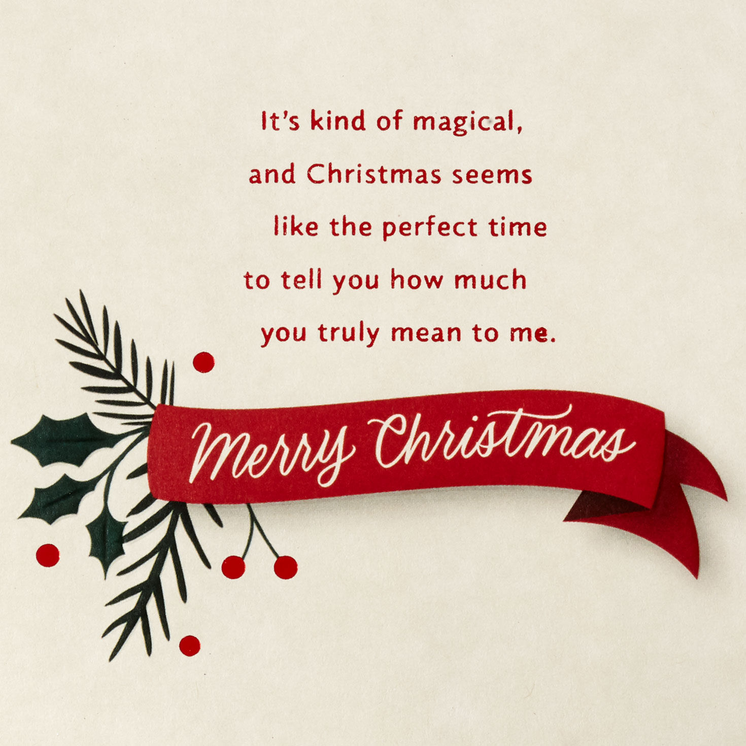 Elegant Holly Berries Husband Christmas Card Sentiment image number 3