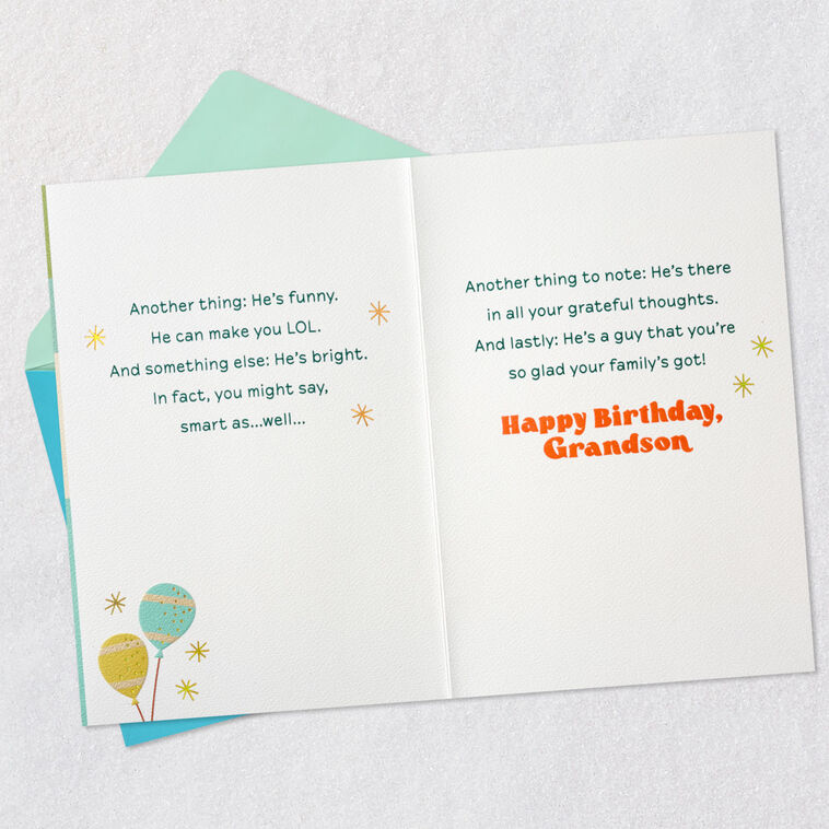 Glad To Have You, Grandson Birthday Card, , large image number 4