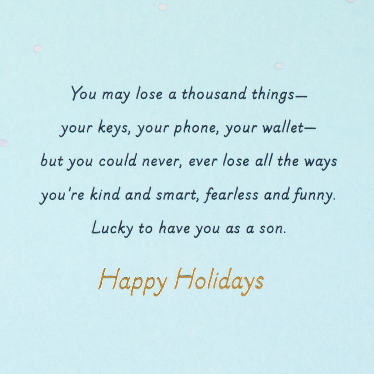 Cabin in Snow Son Christmas Card Sentiment image number 2