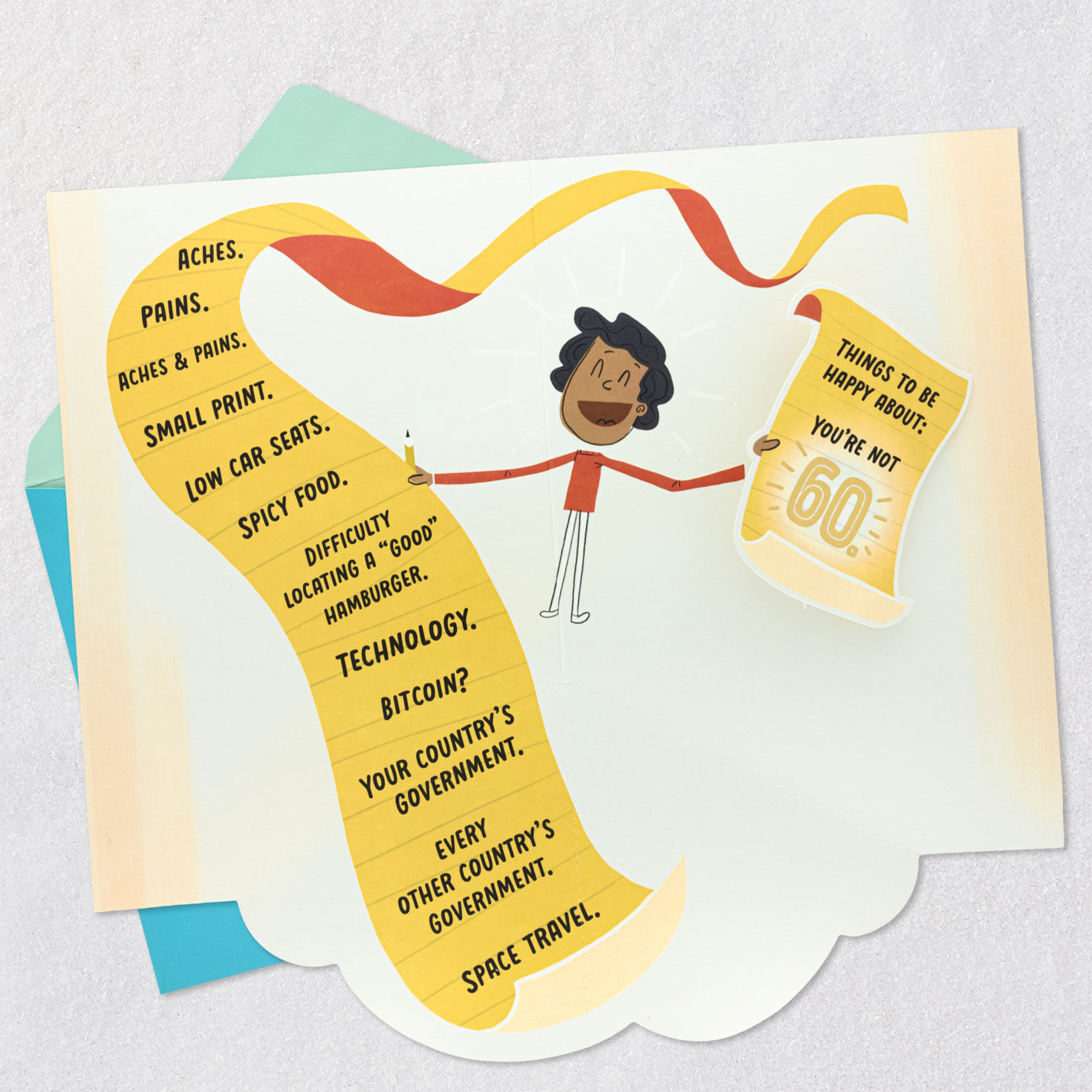 Complaint List Funny Pop-Up 50th Birthday Card Open card with envelope image number 2