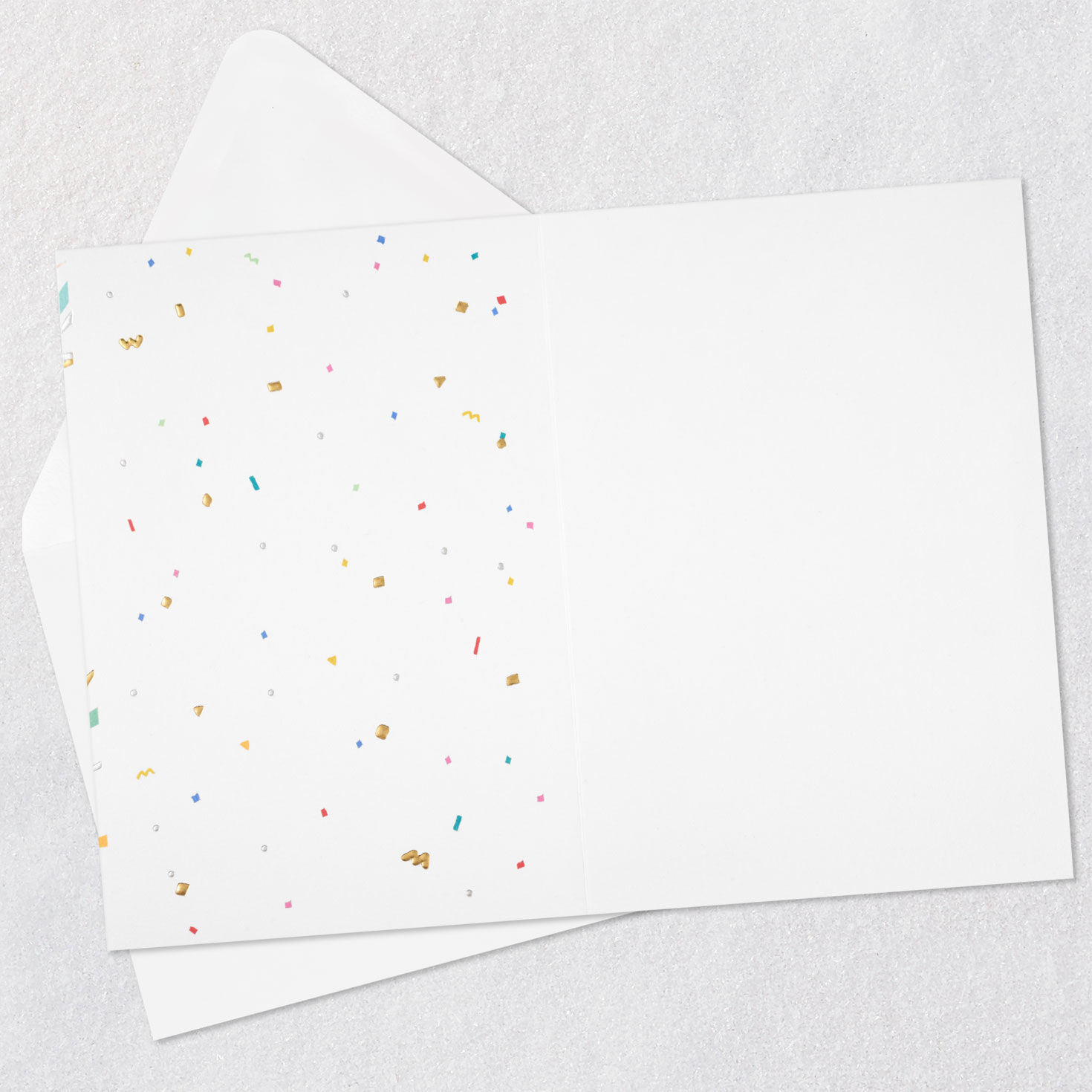 Streamers and Confetti Signature Birthday Card Open card with envelope image number 2