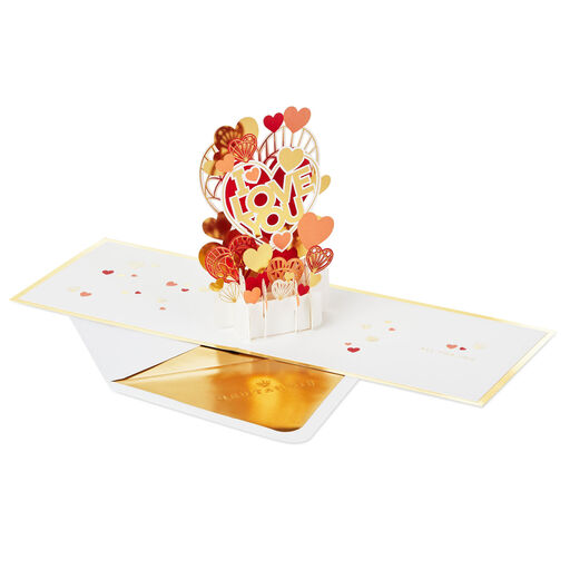 All My Love Hearts 3D Pop-Up Love Card, 