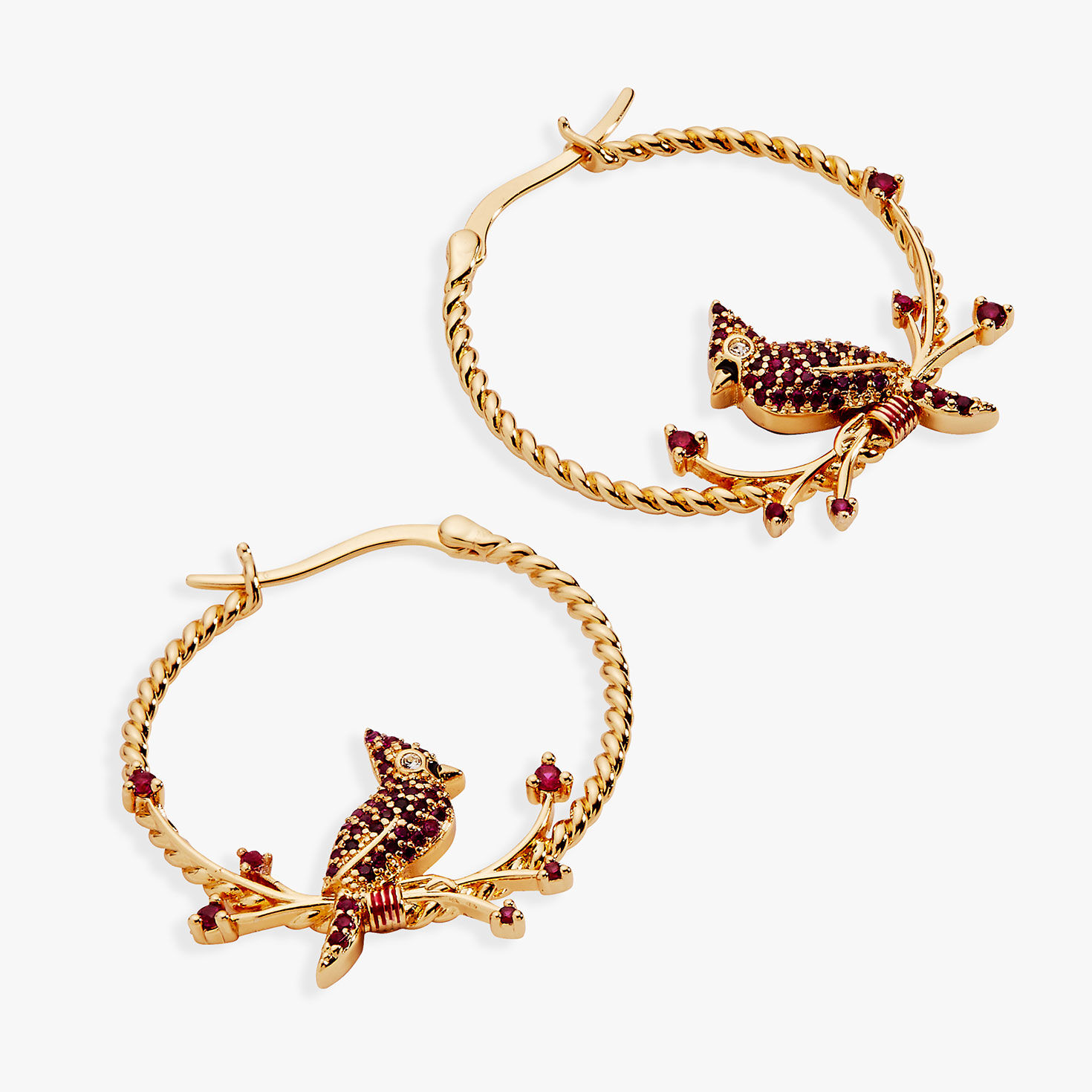 Alex And Ani Cardinal Reversible Hoop Earrings upclose view image number 3