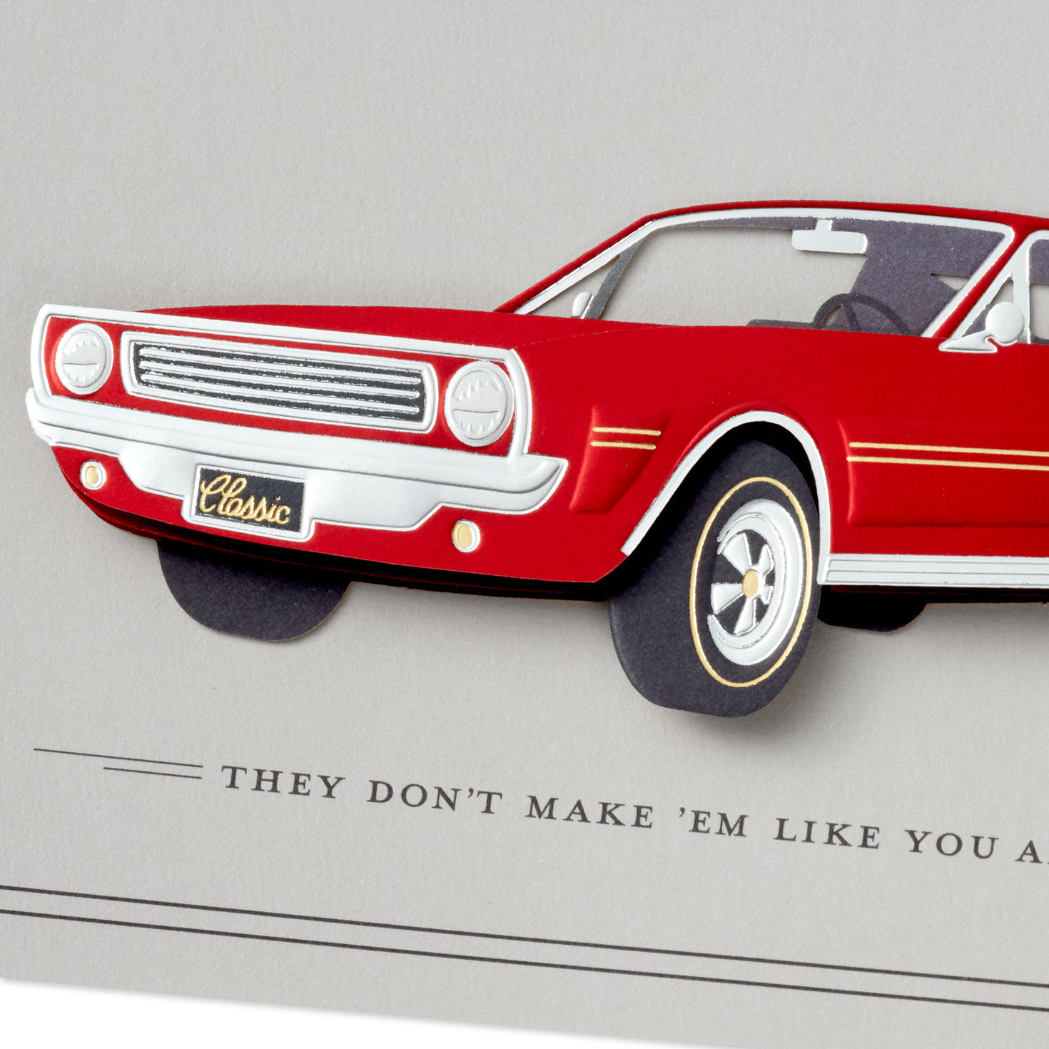 True Classic Vintage Red Car Father's Day Card Card Cover Detail image number 4