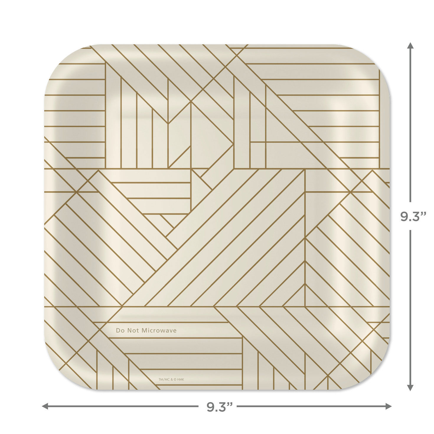 Gold Geometric on Ivory Dinner Plates, Pack of 8, , large image number 3