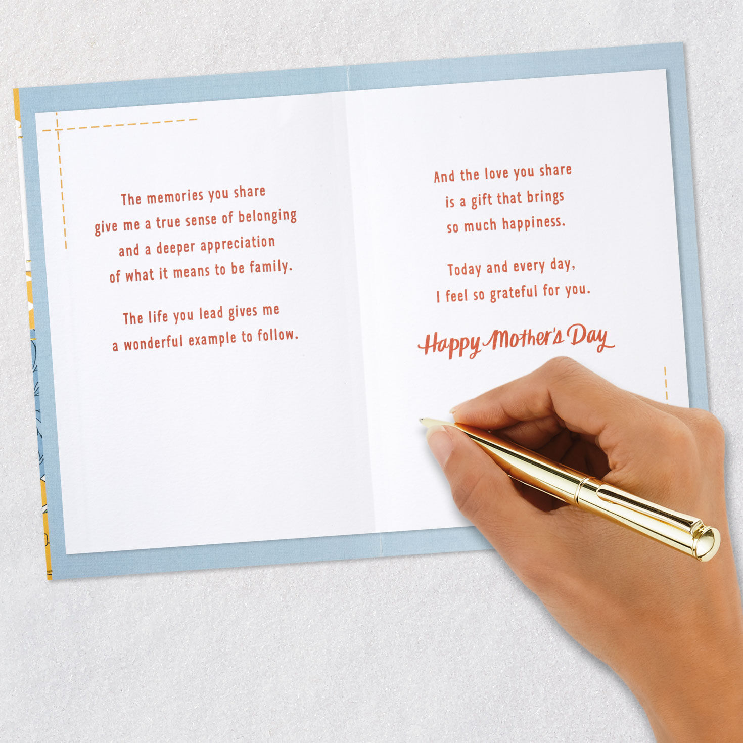 Yellow and Orange Quilt Mother's Day Card for Grandma signing card image number 7