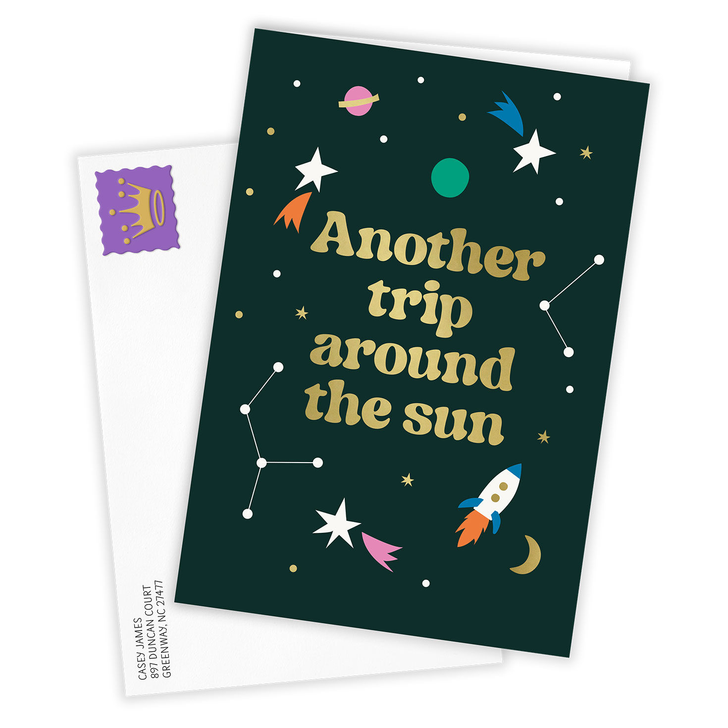 Another Trip Around the Sun Custom Birthday Card, , large image number 2