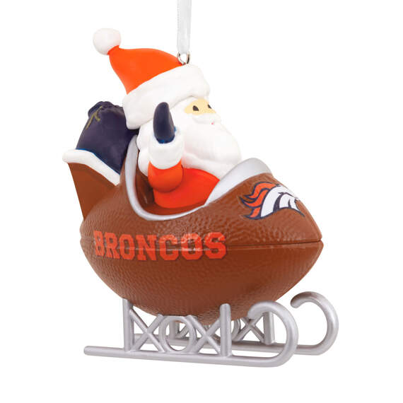 NFL Denver Broncos Santa Football Sled Hallmark Ornament, , large image number 1