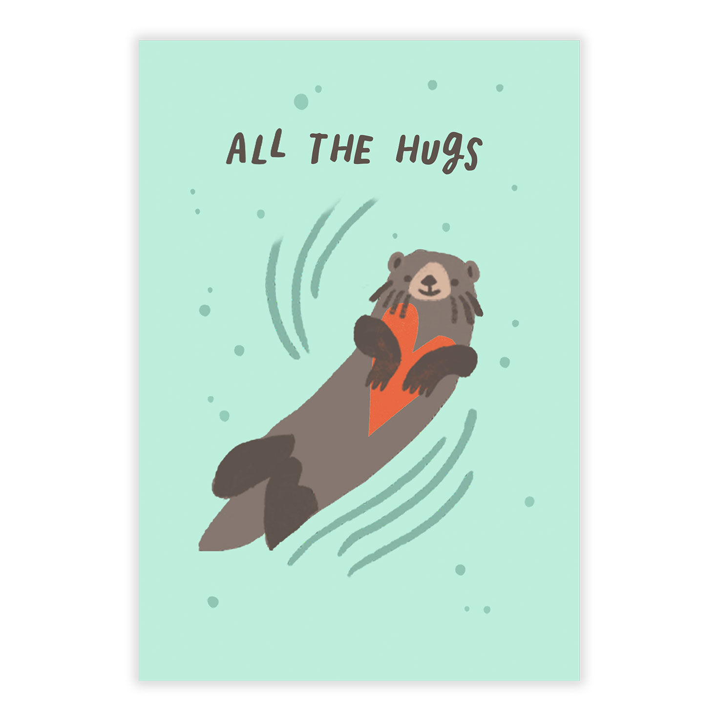 Otter With Heart Personalized Everyday Card front image number 2