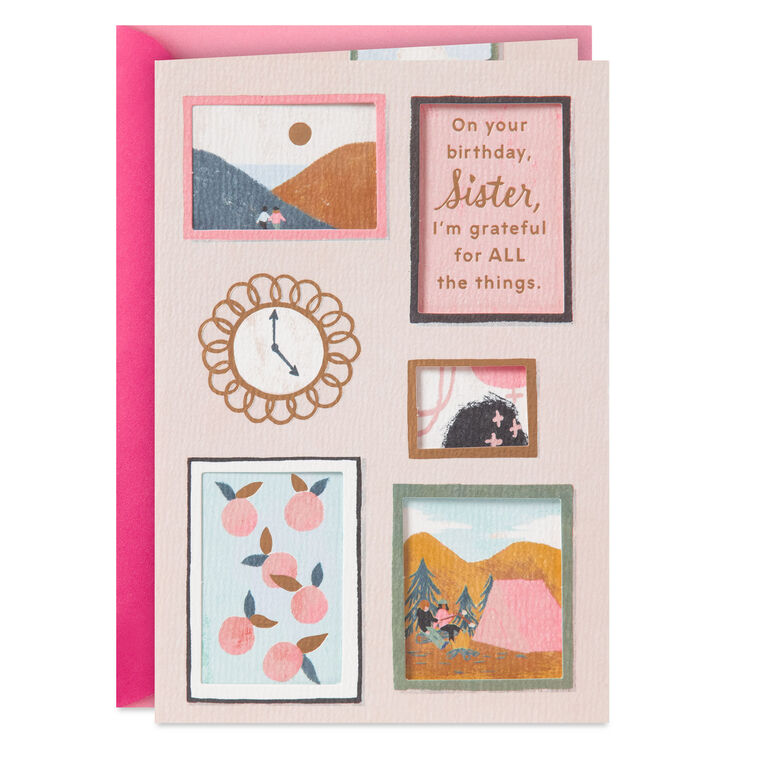 Grateful for All the Things Birthday Card for Sister