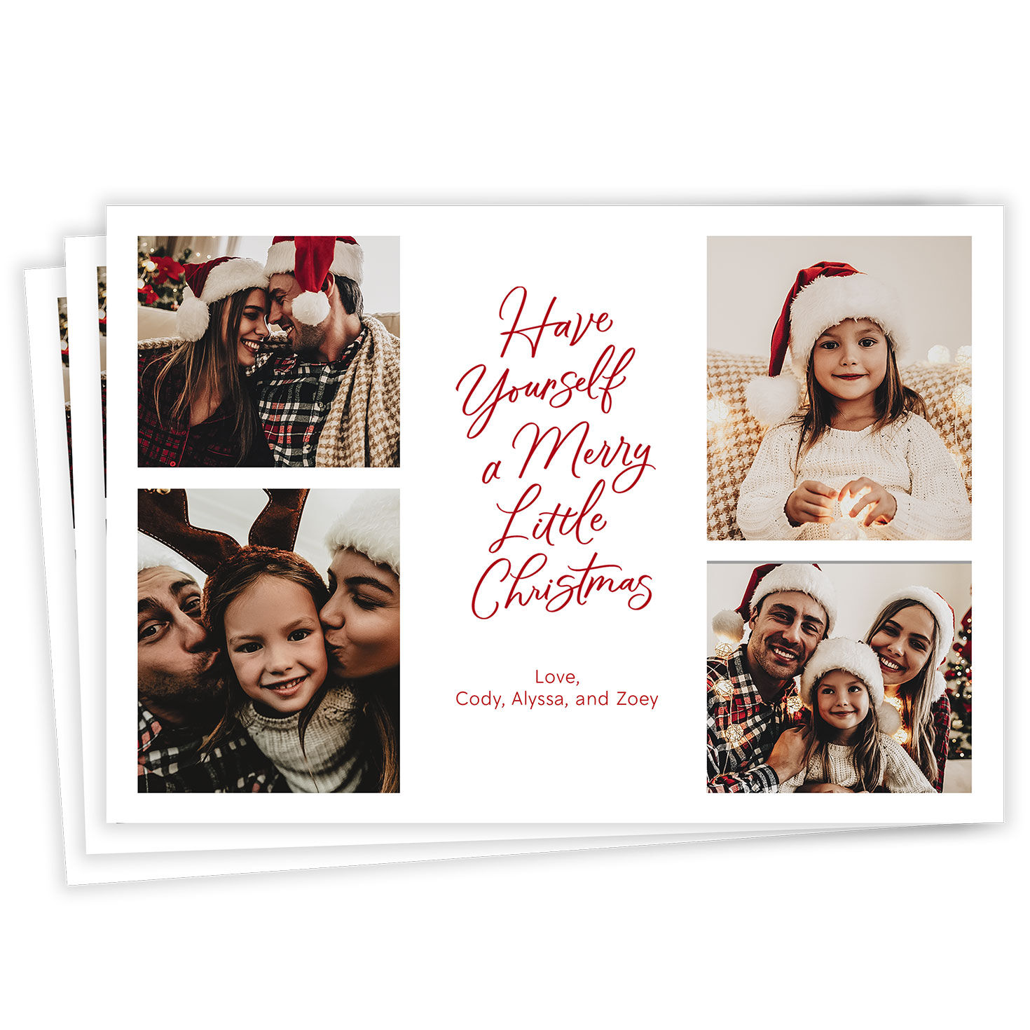 Have a Merry One Photo Collage Flat Christmas Photo Card