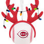 Reds Reindeer Baseball Christmas Ornament closeup view image number 5
