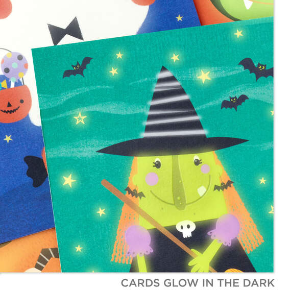 Glow in the Dark Boxed Halloween Cards Assortment, Pack of 16, , large image number 5