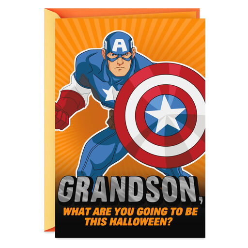 Marvel Captain America Totally Amazing Halloween Card for Grandson, 