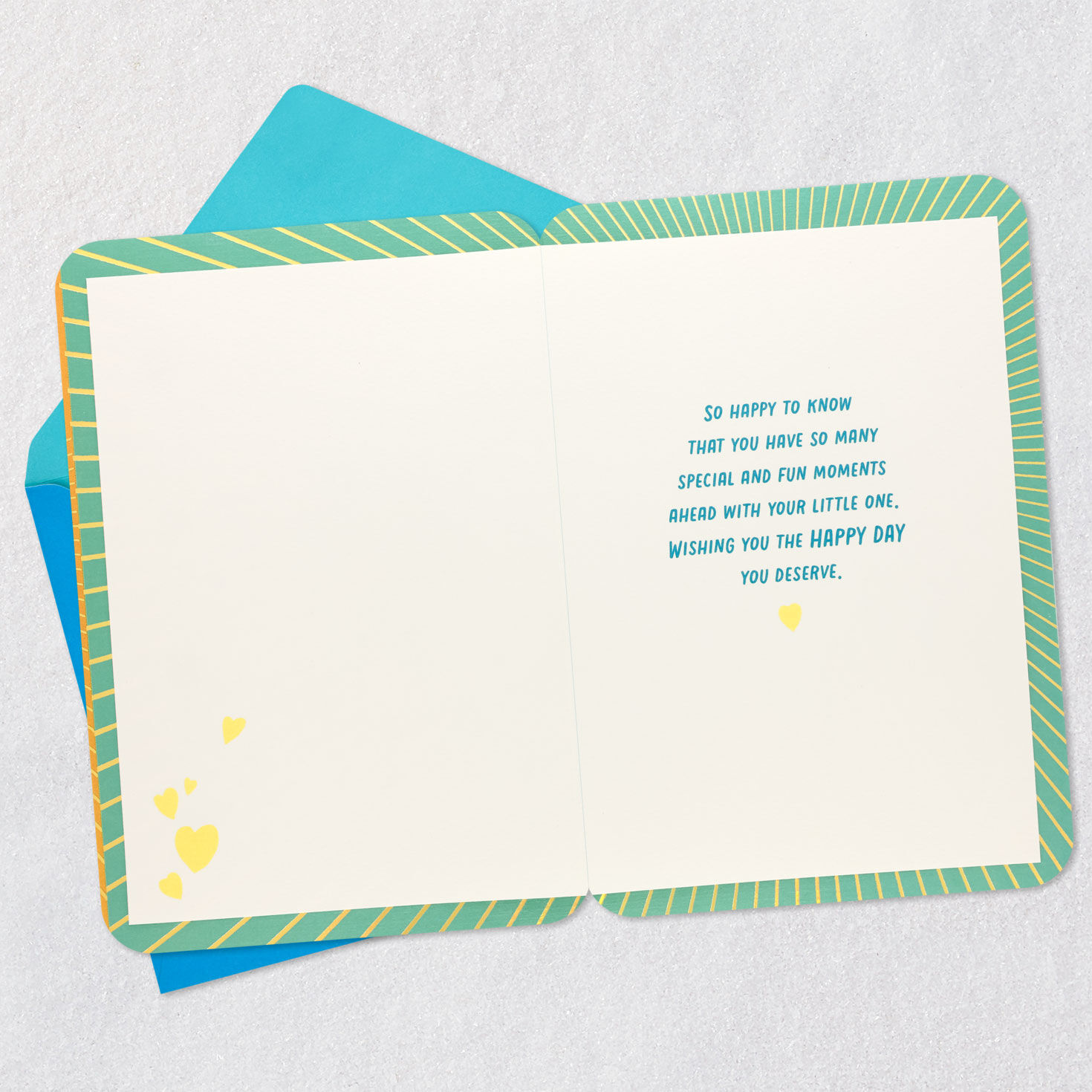 Hearts and Rays 1st Father's Day Card for New Dad Open card with envelope image number 3