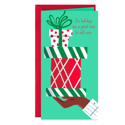 Shopping Is Self-Care Money Holder Christmas Card, 