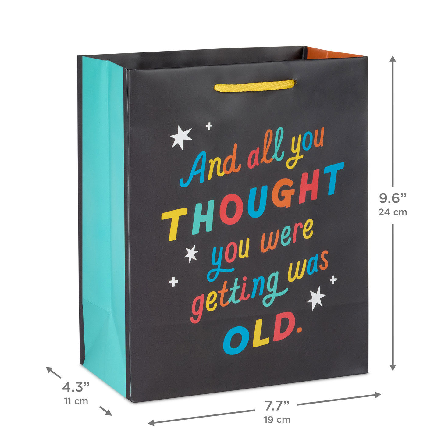 Funny and Colorful Lettering Birthday Gift Bag measurement image number 3