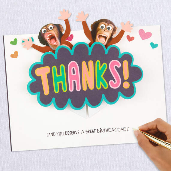 Crazy Thanks Pop Up Birthday Card for Dad, , large image number 7