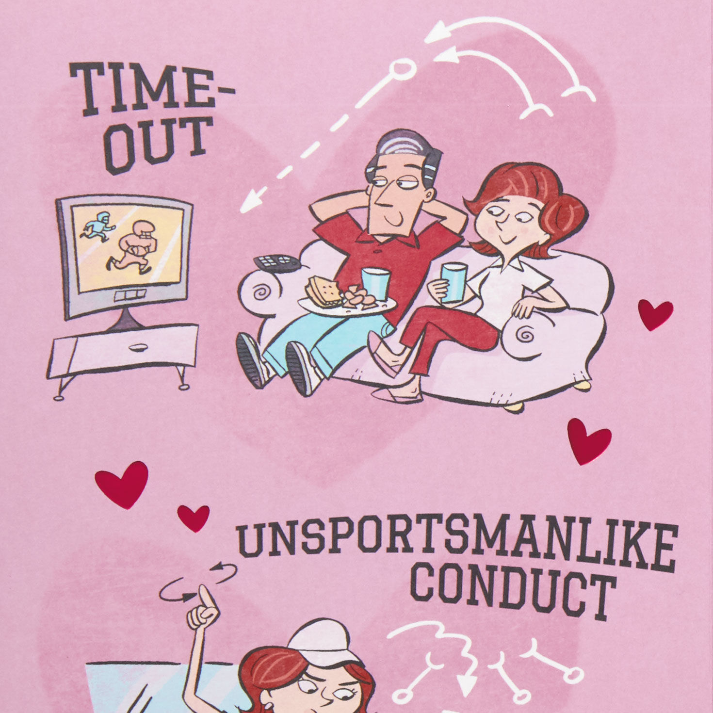 Football Funny Pop-Up Valentine's Day Card for Spouse sentiment image number 3