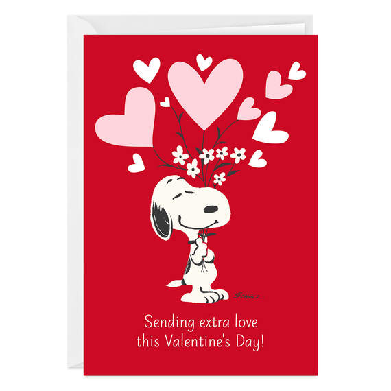 Peanuts® Snoopy Extra Love Folded Valentine's Day Photo Card