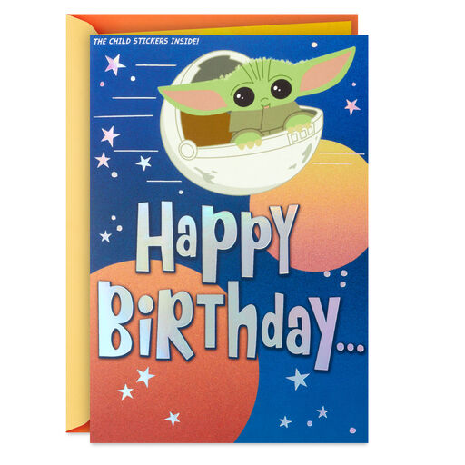 Star Wars: The Mandalorian™ Grogu™ Birthday Card With Stickers, 