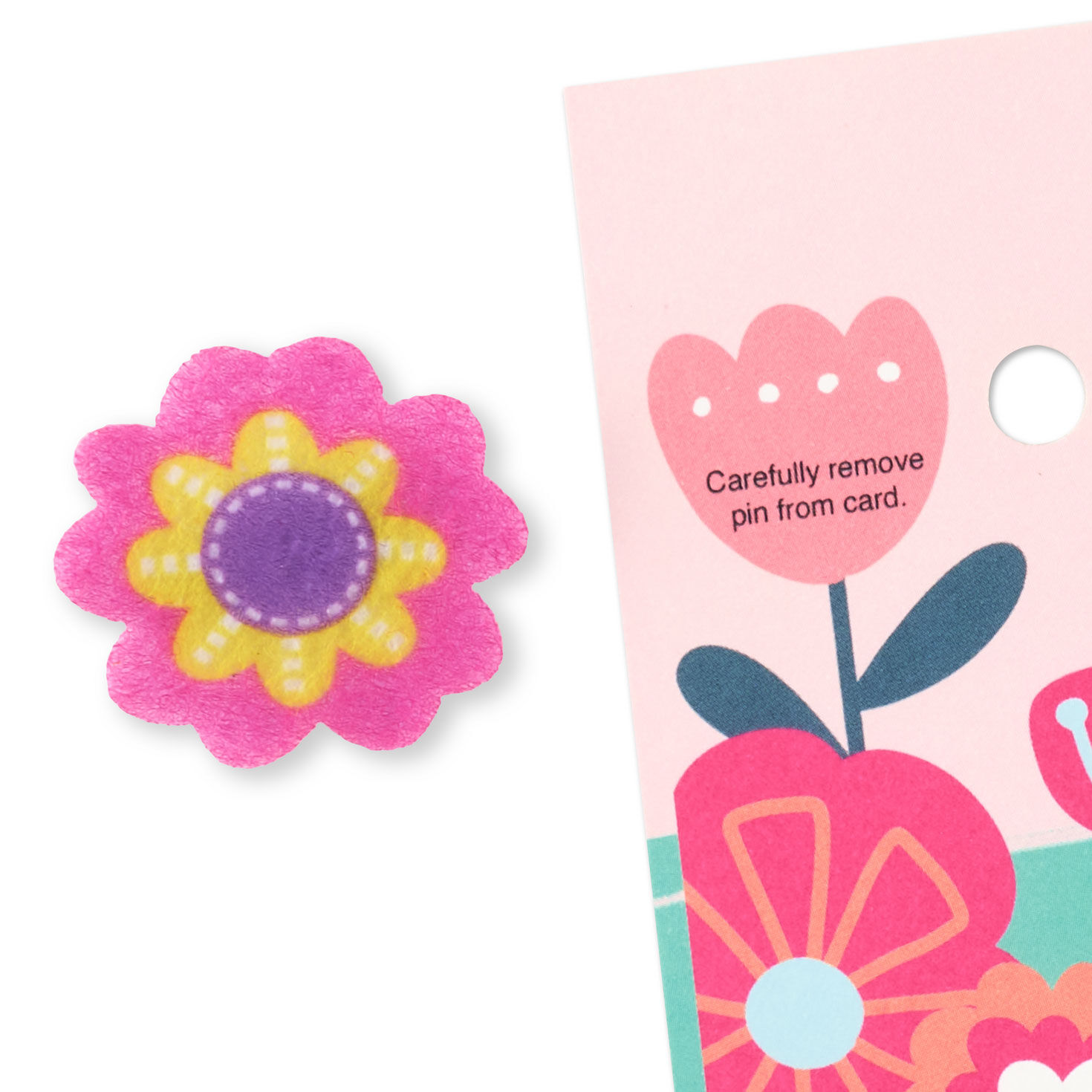 Felt Flower Pin with Dog Grandma Mother's Day Card Card Front Detail image number 5